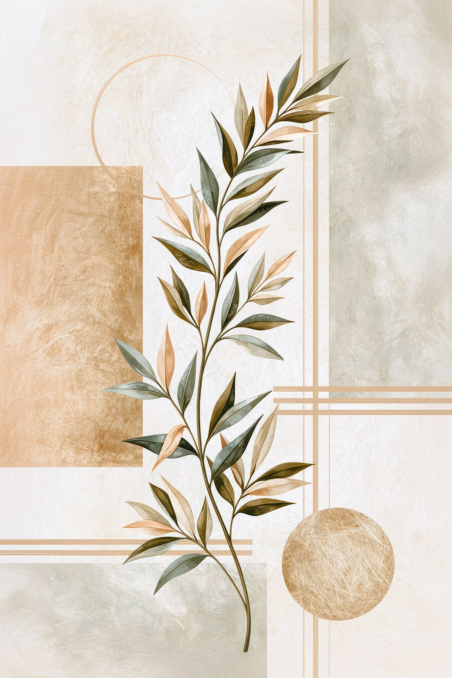 Ramo de oliveira dourado — design completo
