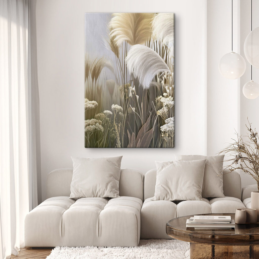 Gramíneas claras sobre verde-oliva — interior 2