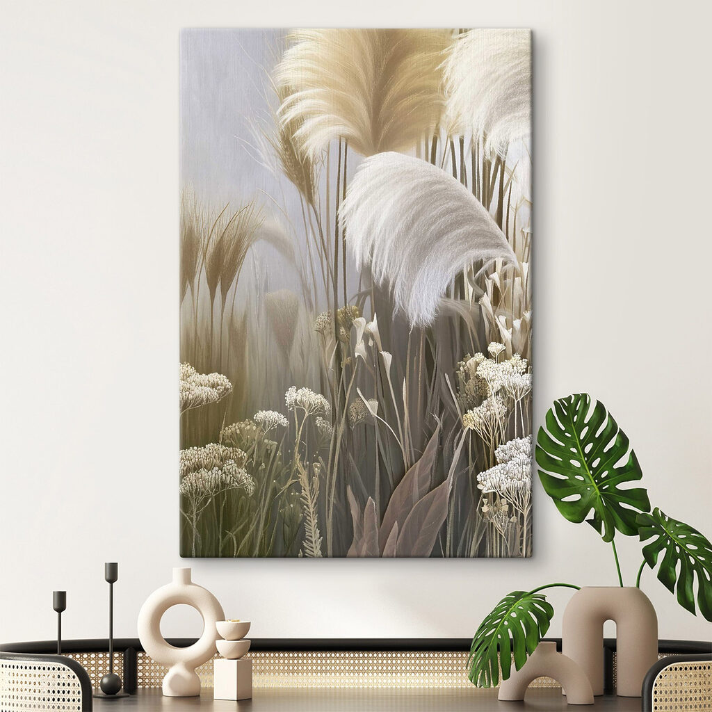 Gramíneas claras sobre verde-oliva — interior 1