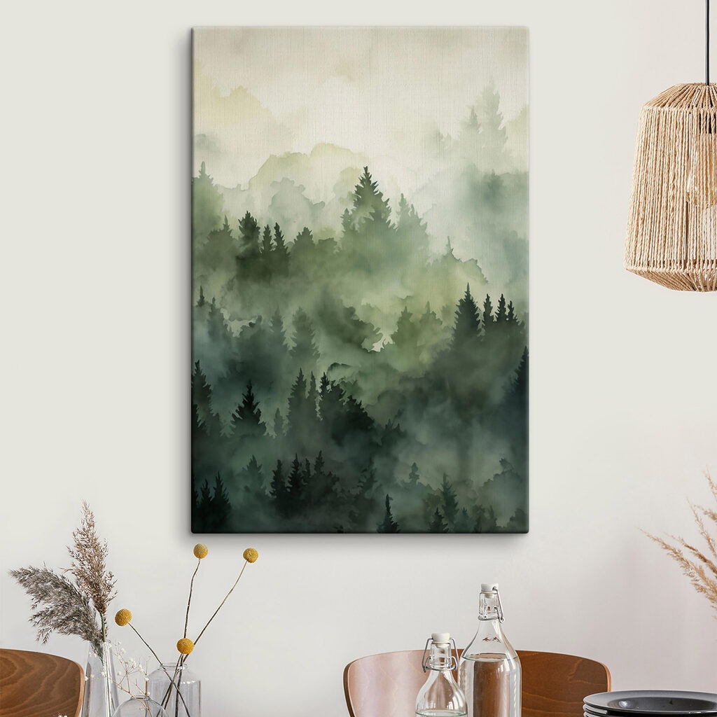 Colinas verdes na névoa — interior 1