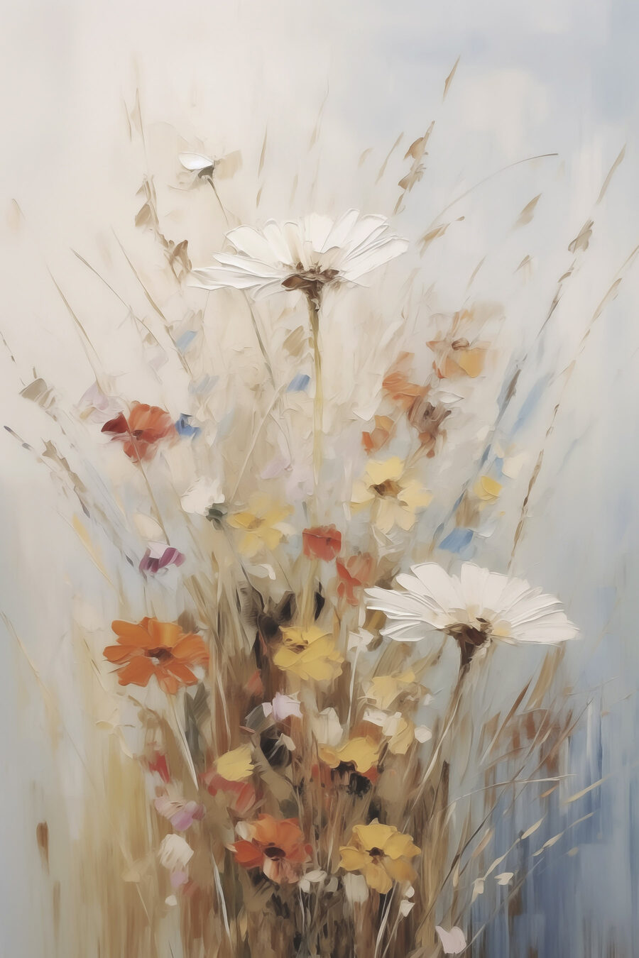 Flores silvestres na névoa — design completo