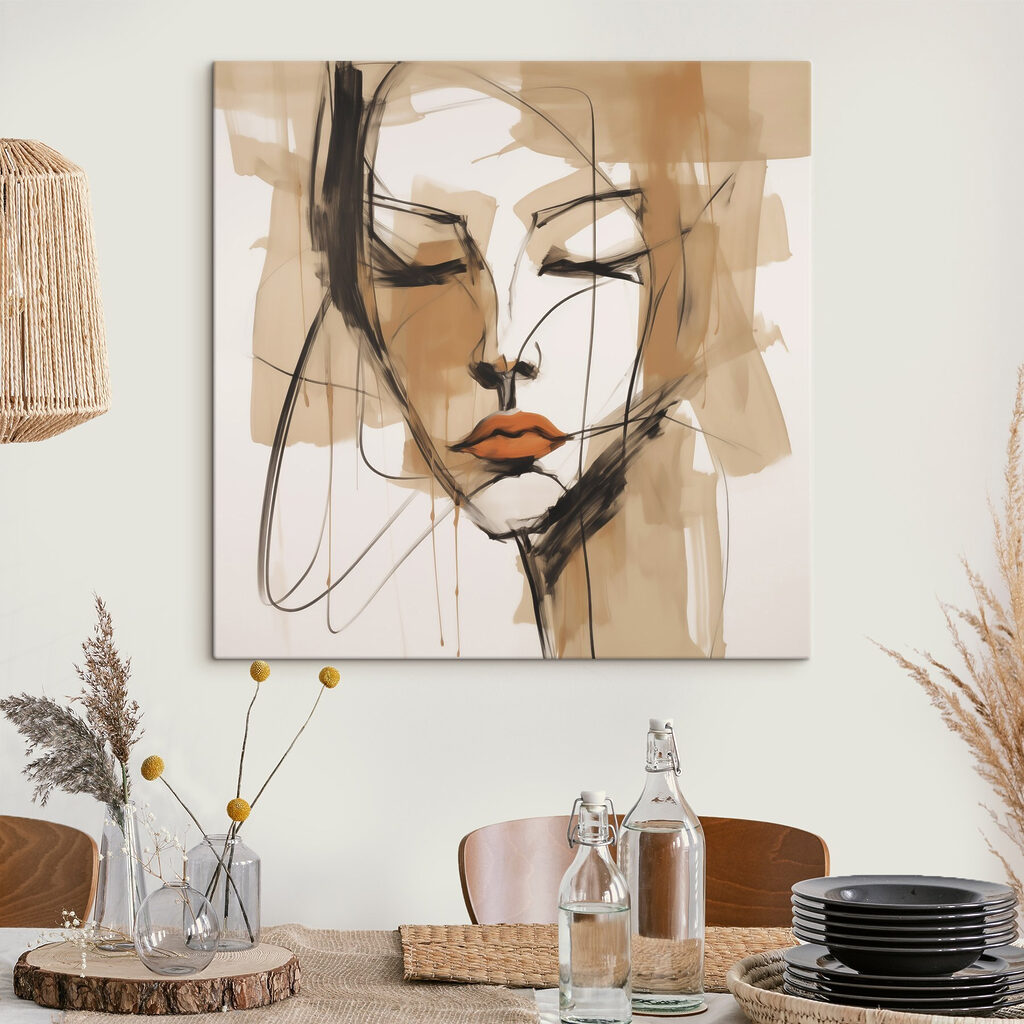 Rosto feminino em traço — interior 2