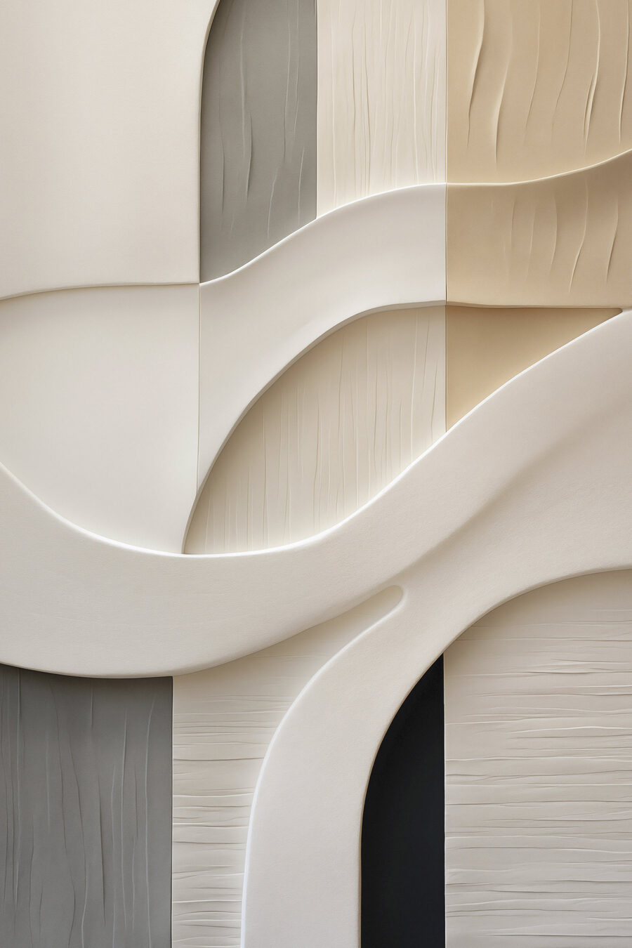Curvas claras sobre cinzento — design completo