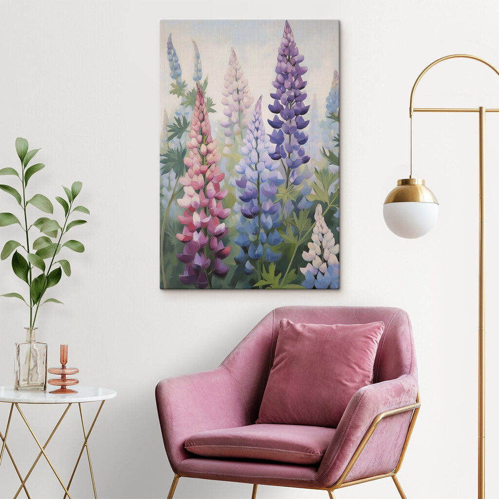 Lupinos roxos e cor-de-rosa — interior 2