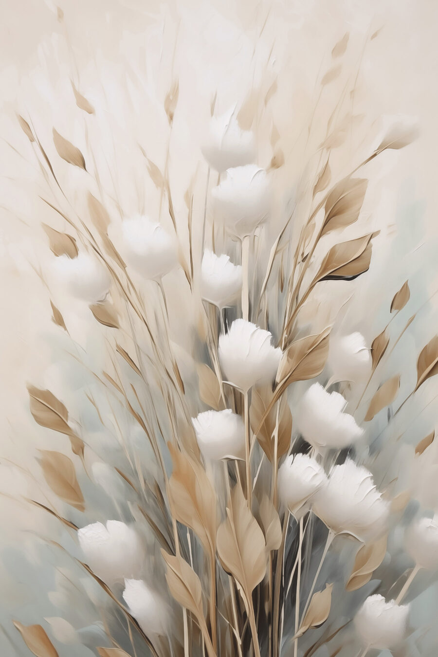 Plumas e flores brancas — design completo