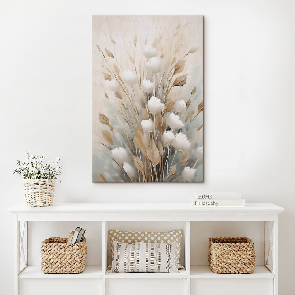 Plumas e flores brancas — interior 2