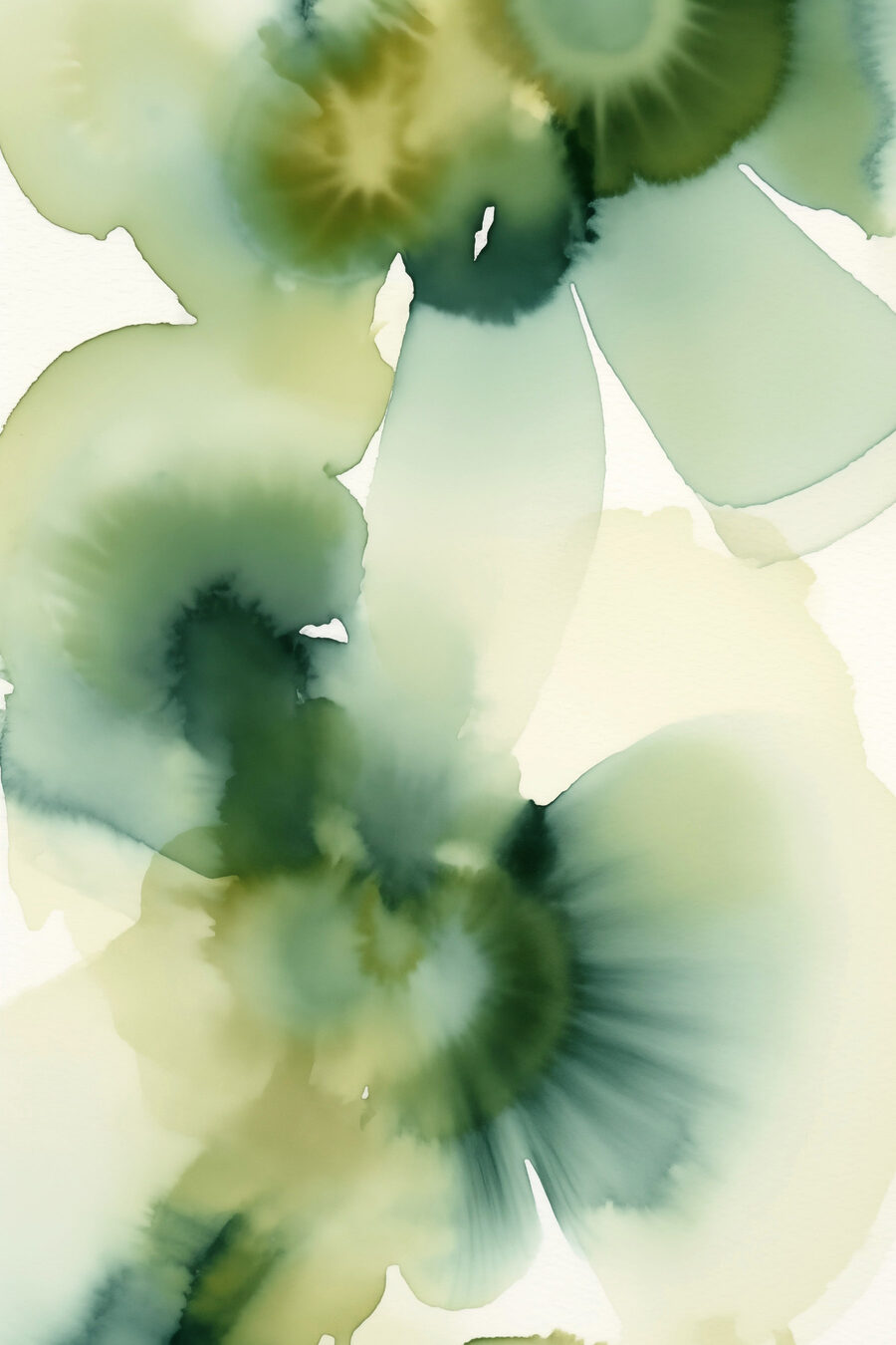 Flores verdes dispersas — design completo