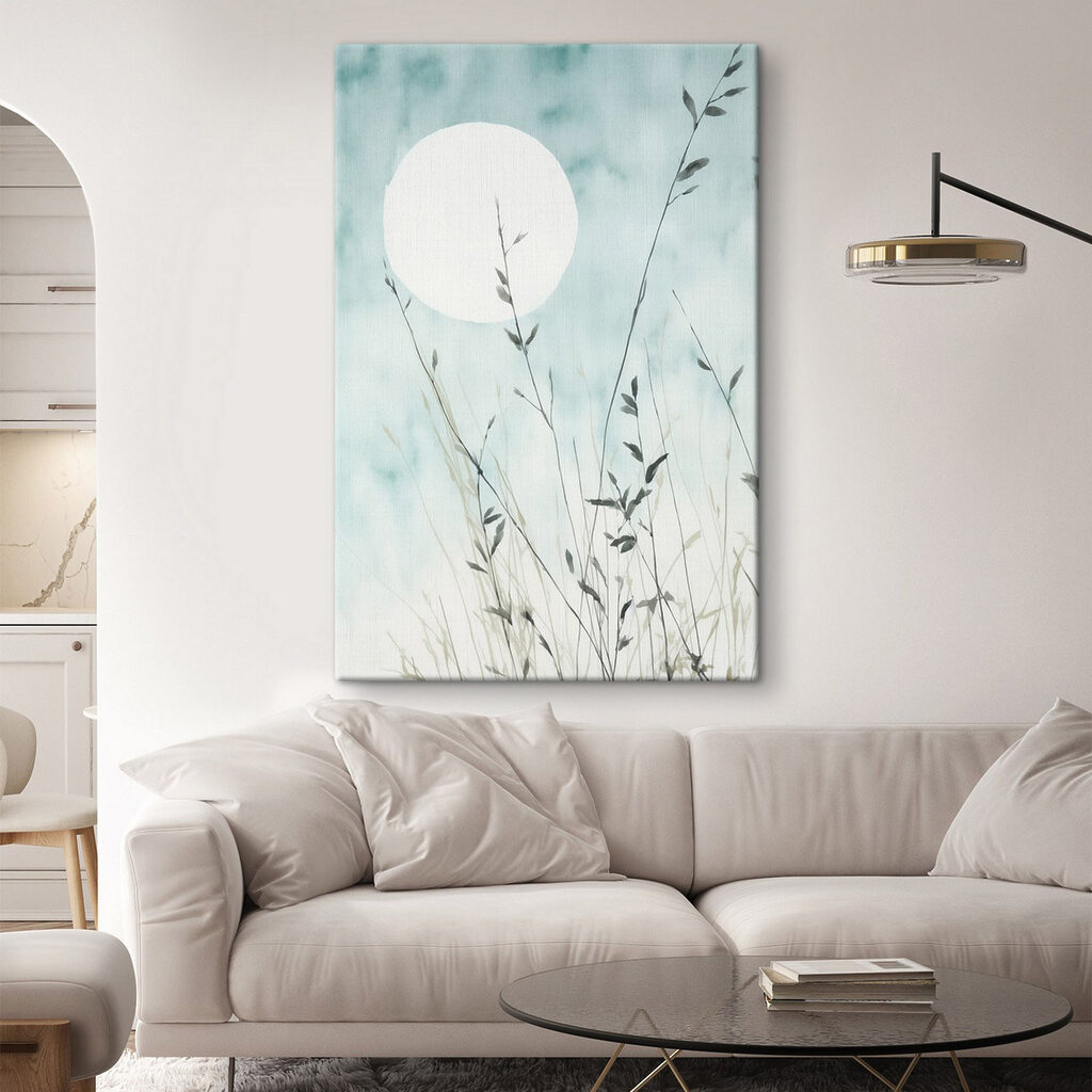 Sol branco entre gramíneas — interior 1