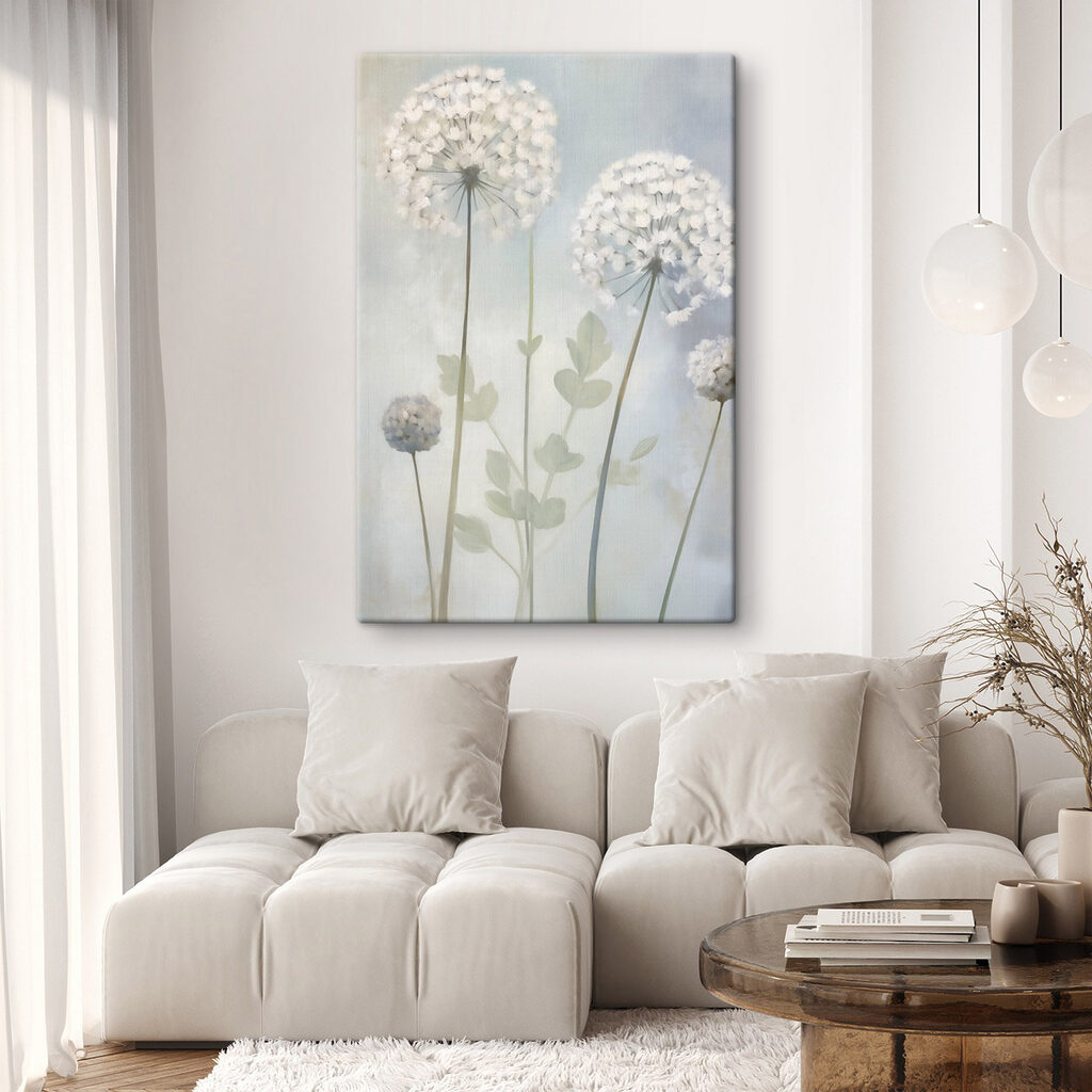 Flores brancas em azul-claro — interior 2