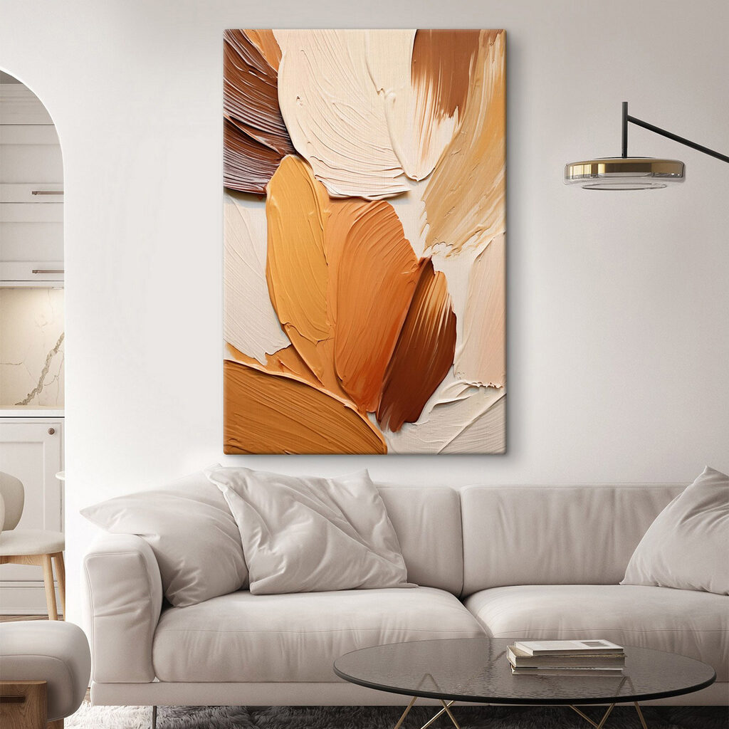 Pinceladas ocre e creme — interior 1