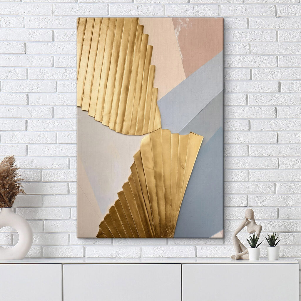 Leques dourados entre cores — interior 1