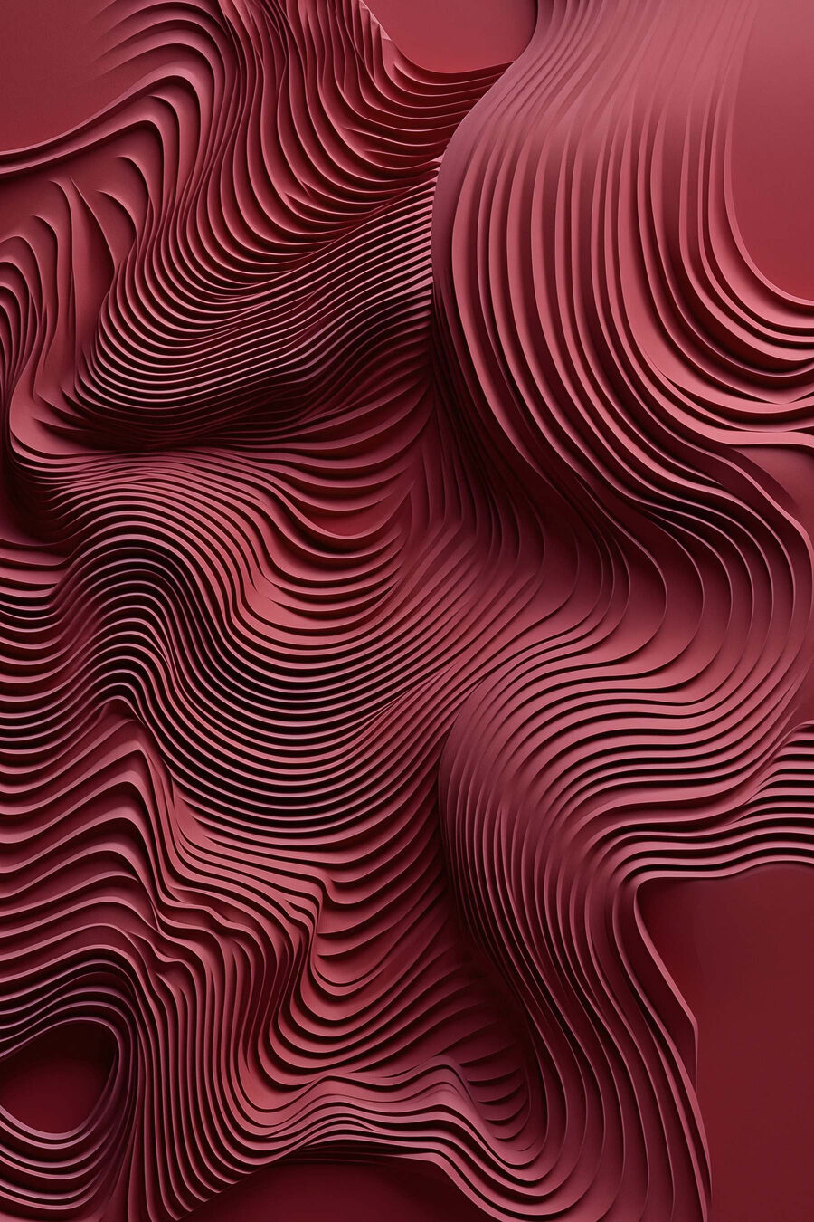 Ondas vermelho-escuras — design completo