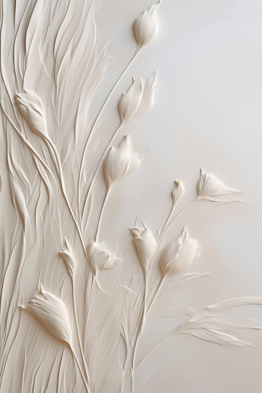 Cálices brancos em relevo — design completo