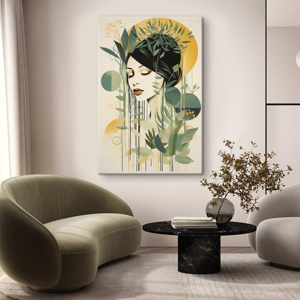 Mulher entre ramos verde-oliva — interior 1