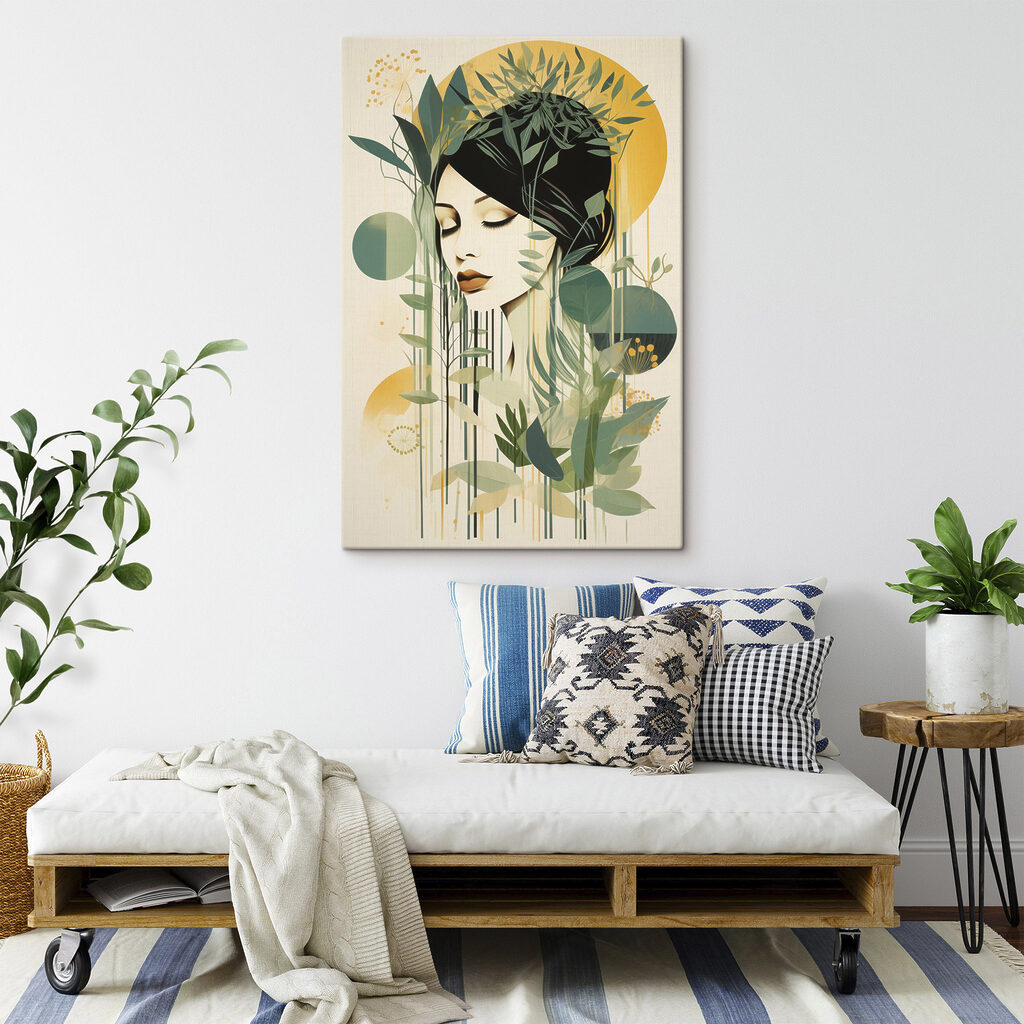 Mulher entre ramos verde-oliva — interior 2