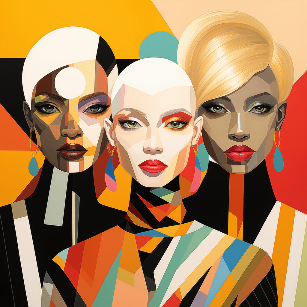 Trio de mulheres — design completo