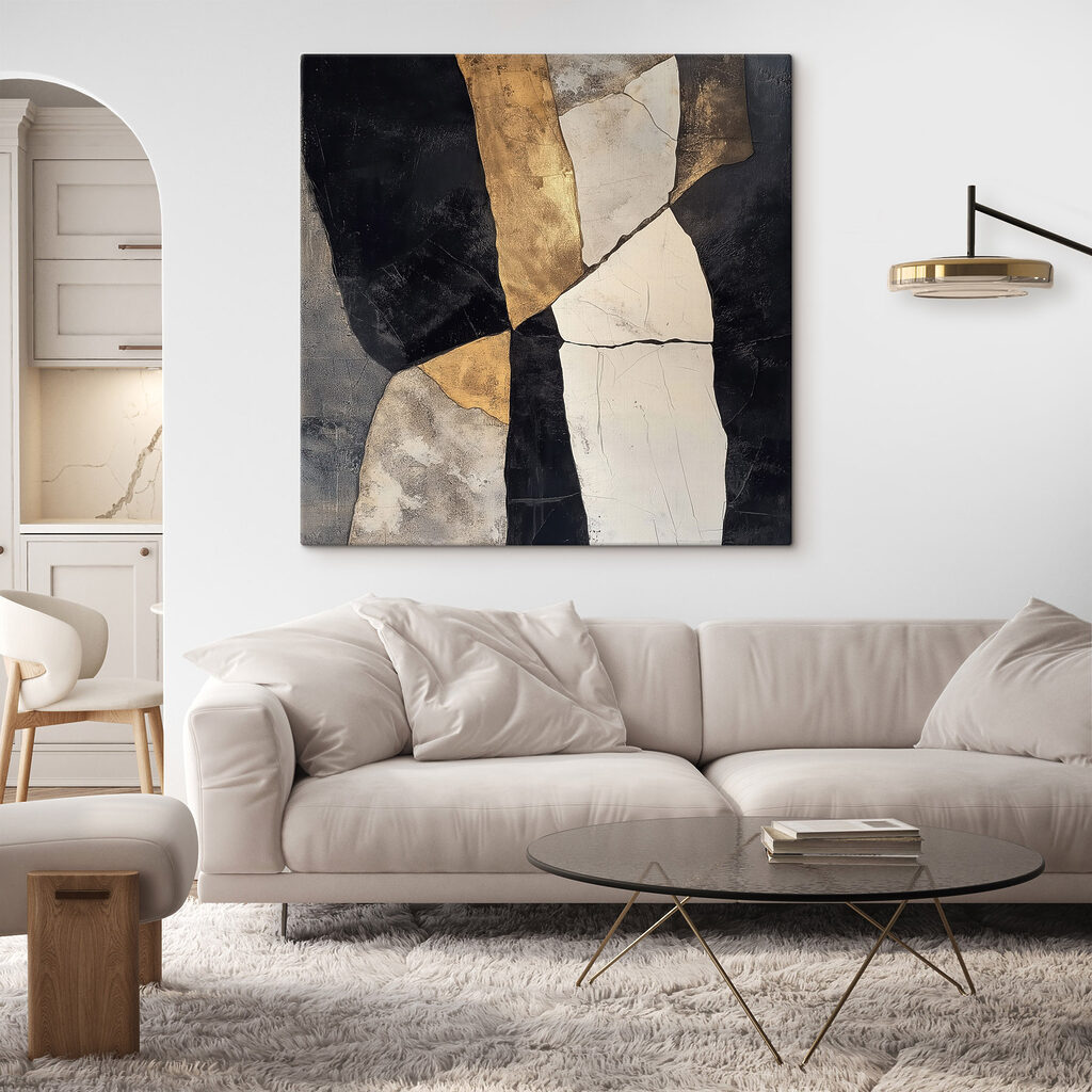 Faixa dourada sobre preto — interior 2