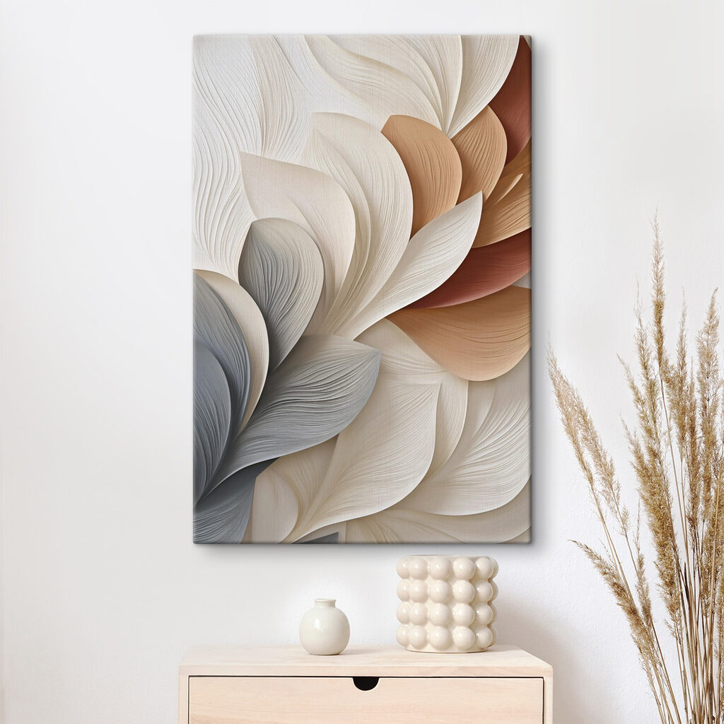Folhas cinzentas e terracota — interior 1