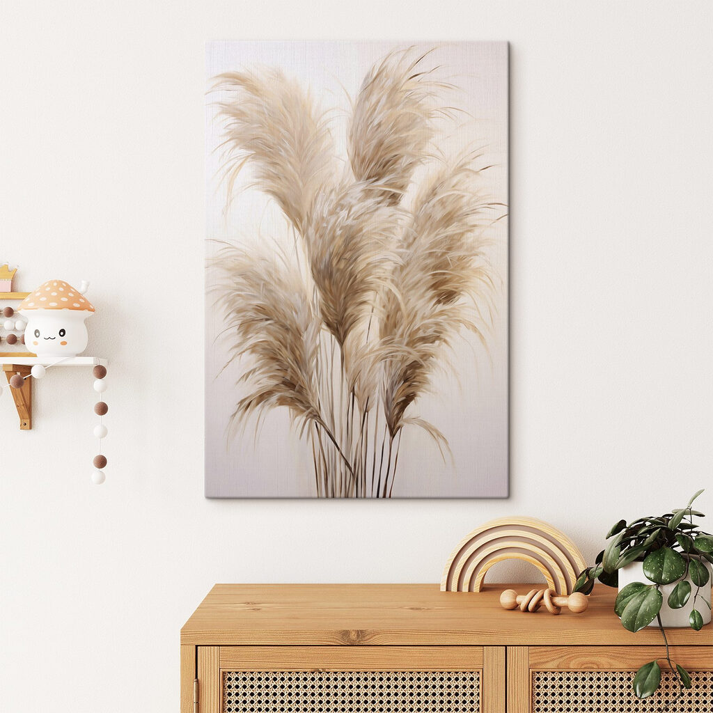Plumas creme em ramo — interior 1
