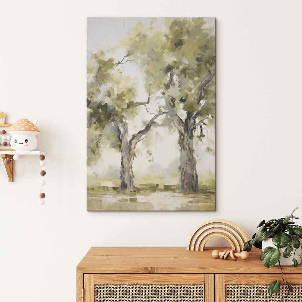 Duas árvores em verde — interior 2