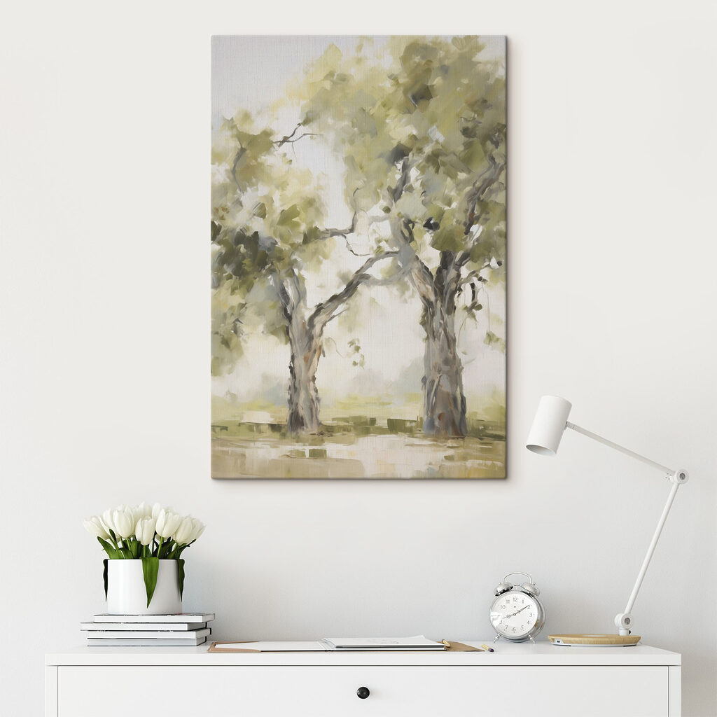 Duas árvores em verde — interior 1