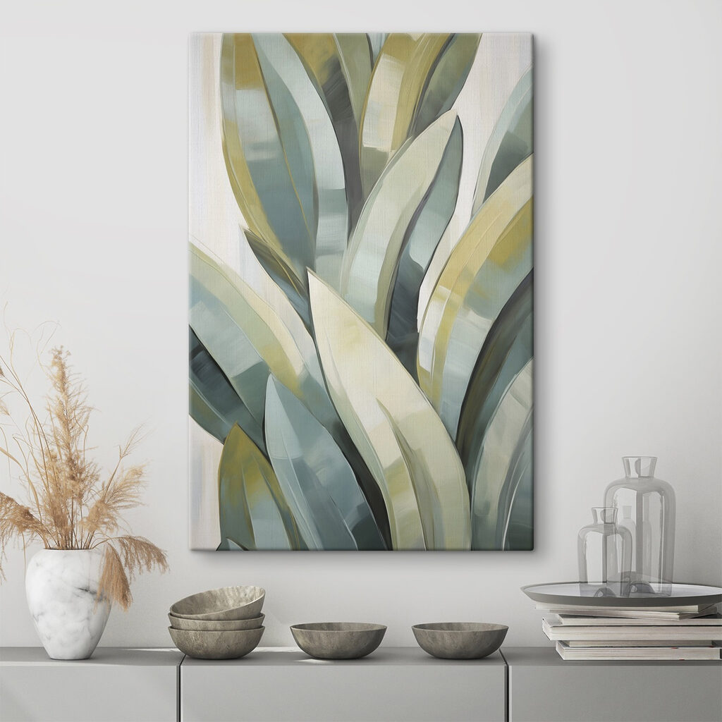 Folhas longas em verde-acinzentado — interior 1
