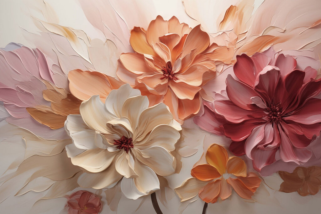 Flores em camadas espessas — design completo