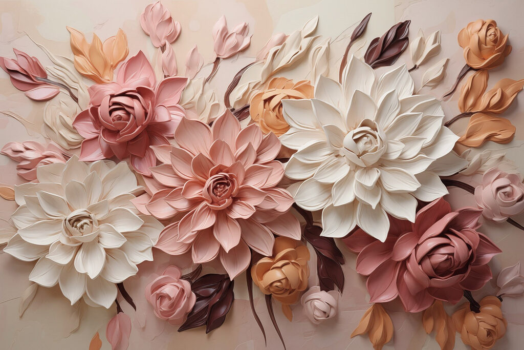 Rosas em relevo — design completo