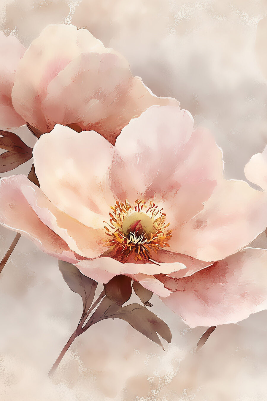 Flor cor-de-rosa em névoa — design completo