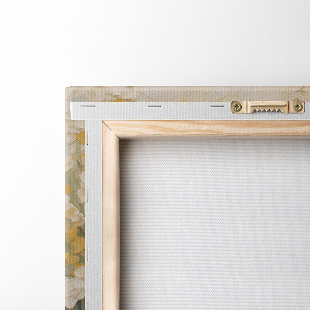 Flores brancas sobre ocre — verso