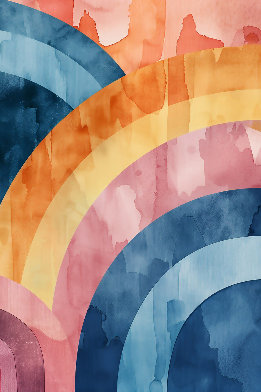 Faixas arredondadas sobrepostas — design completo