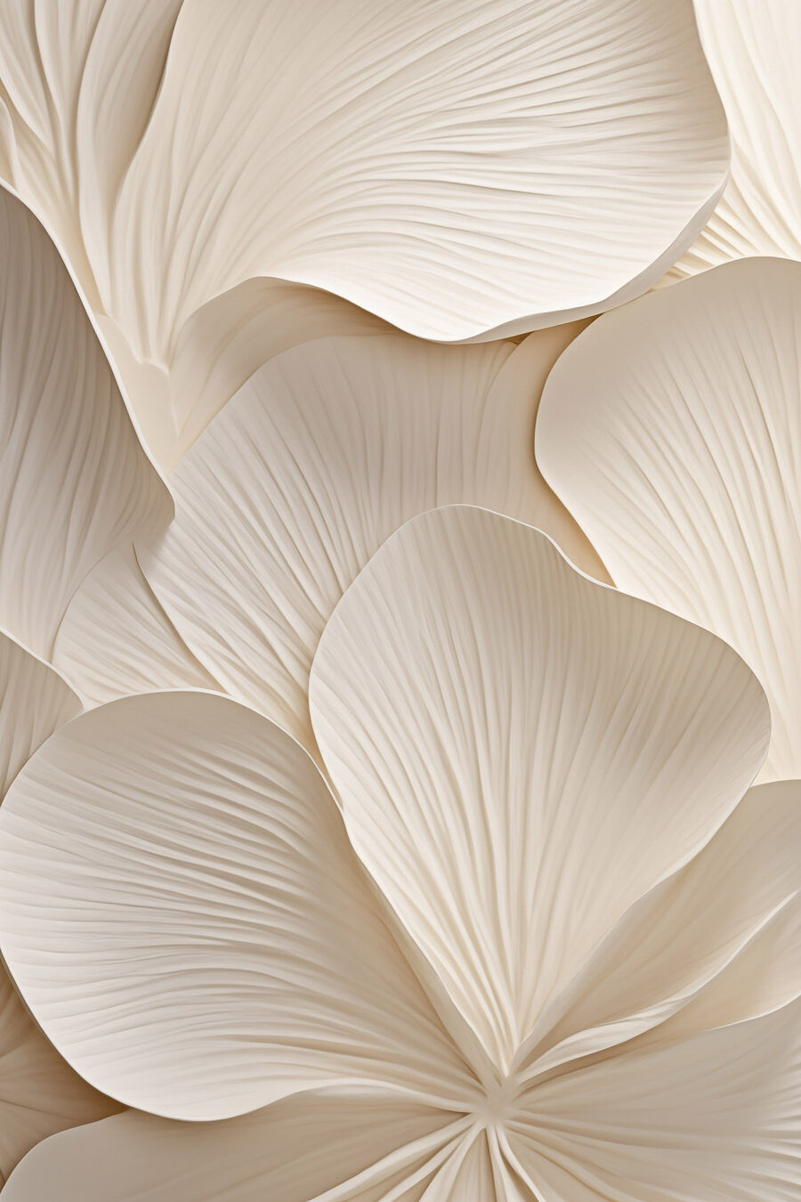 Leques brancos sobre areia — design completo