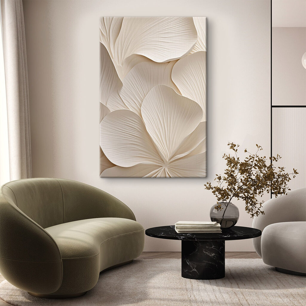 Leques brancos sobre areia — interior 2
