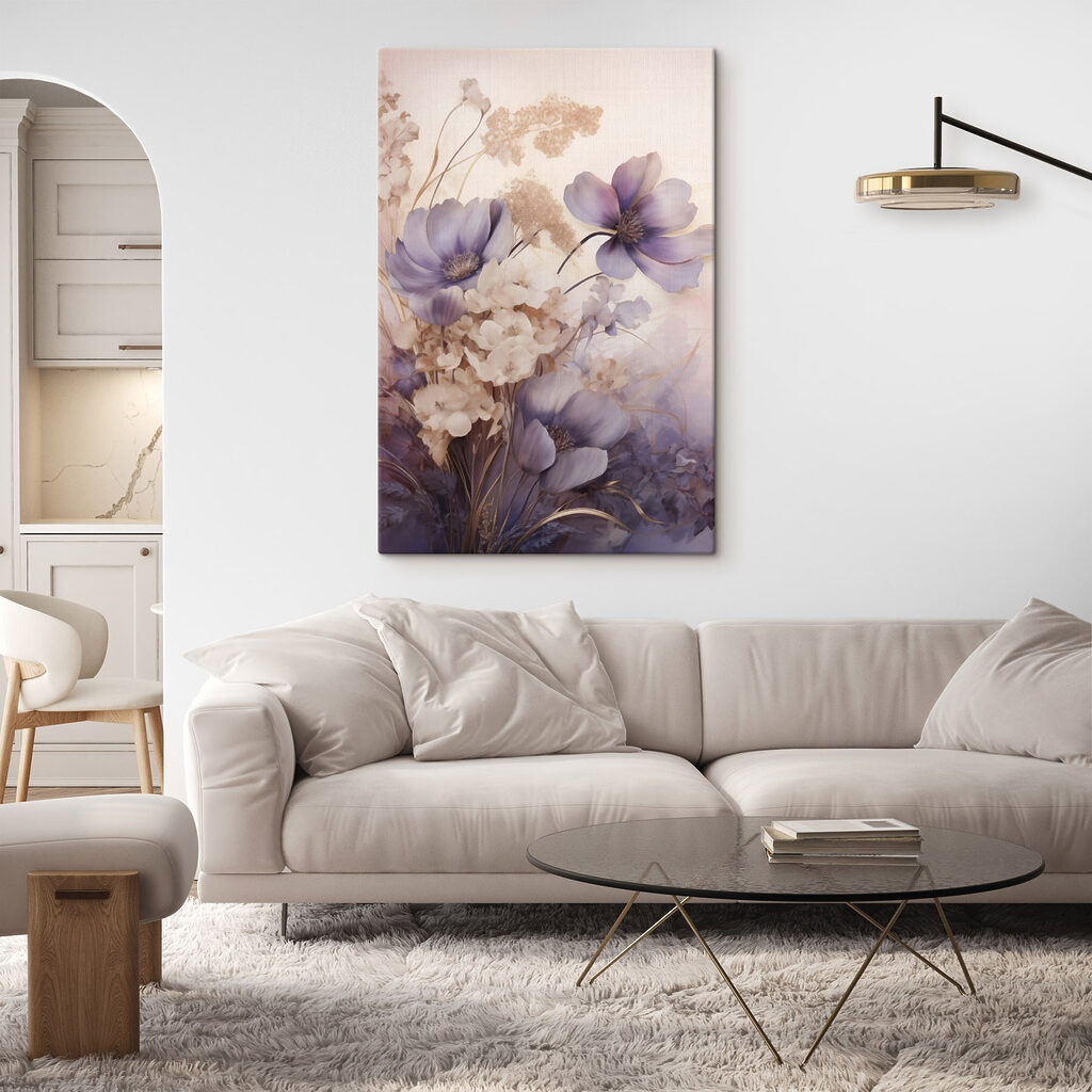 Flores roxas e secas — interior 1