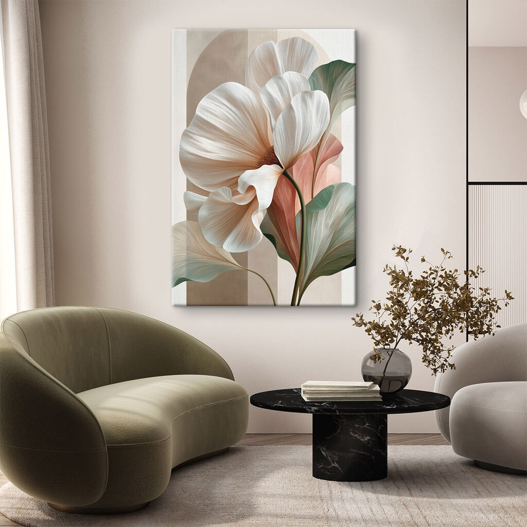Flor branca e folhagem — interior 1