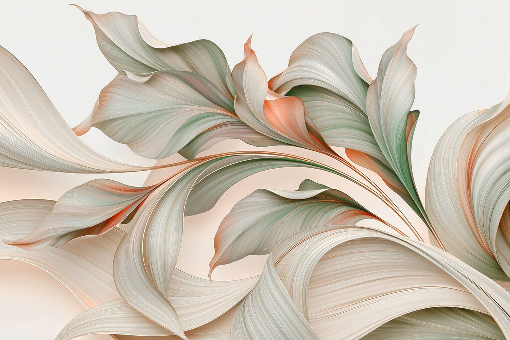 Folha ondulada em pastel — design completo
