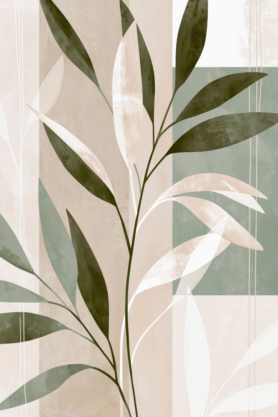 Ramos brancos e verde-azeitona — design completo