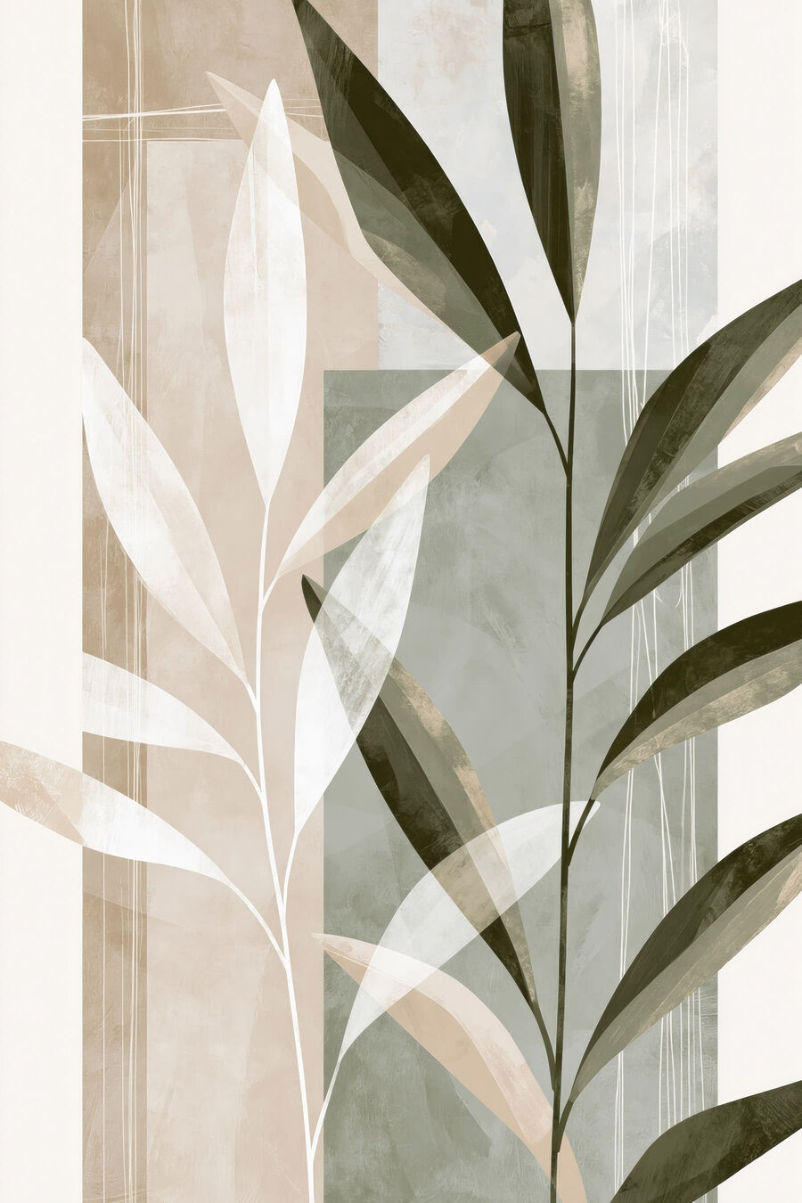 Folhas longas e linhas — design completo