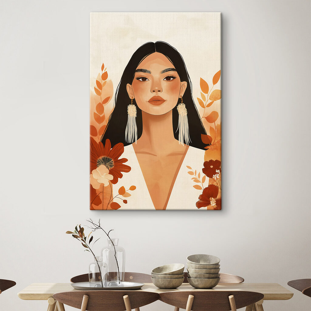 Mulher de brincos compridos — interior 2