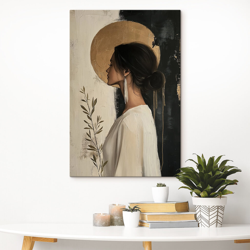 Perfil com círculo dourado — interior 2