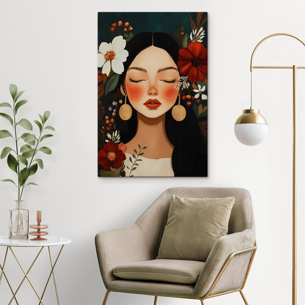 Rosto emoldurado por flores — interior 2