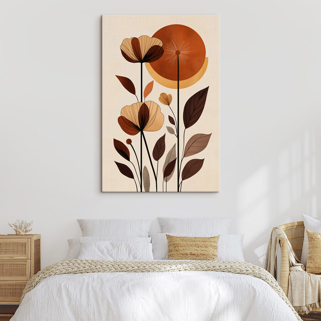 Flores estilizadas sobre círculo — interior 1