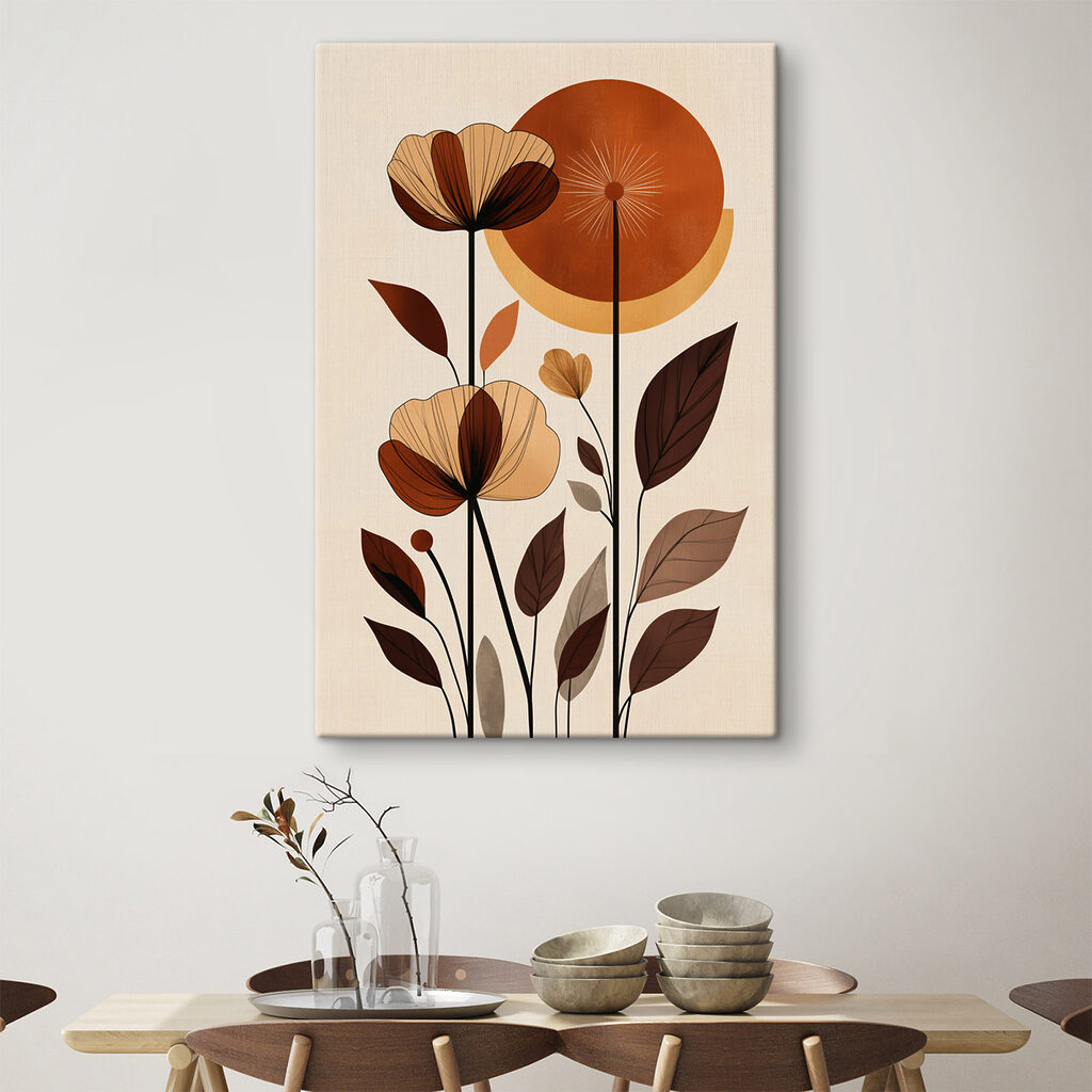 Flores estilizadas sobre círculo — interior 2
