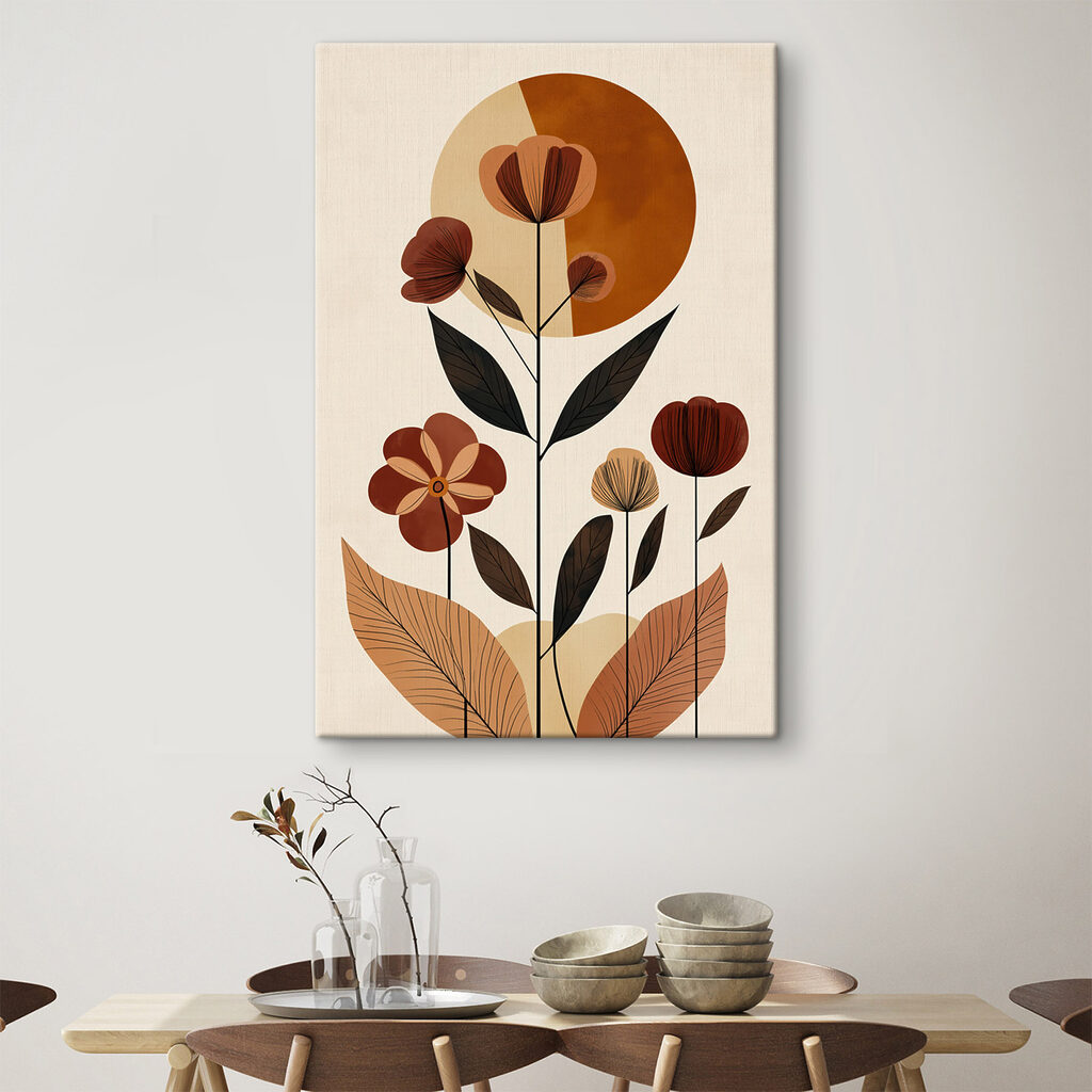 Flores laranja entre folhas — interior 2