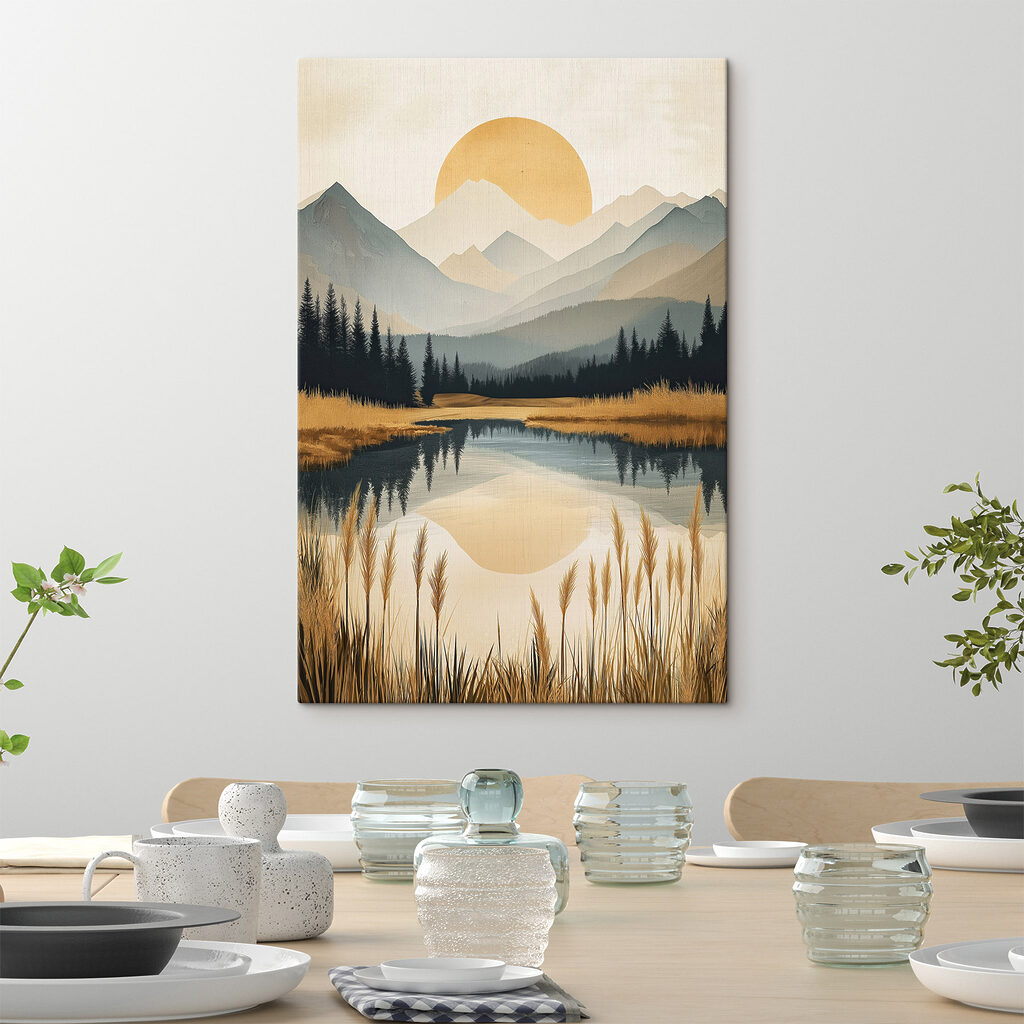 Sol dourado sobre lago — interior 1