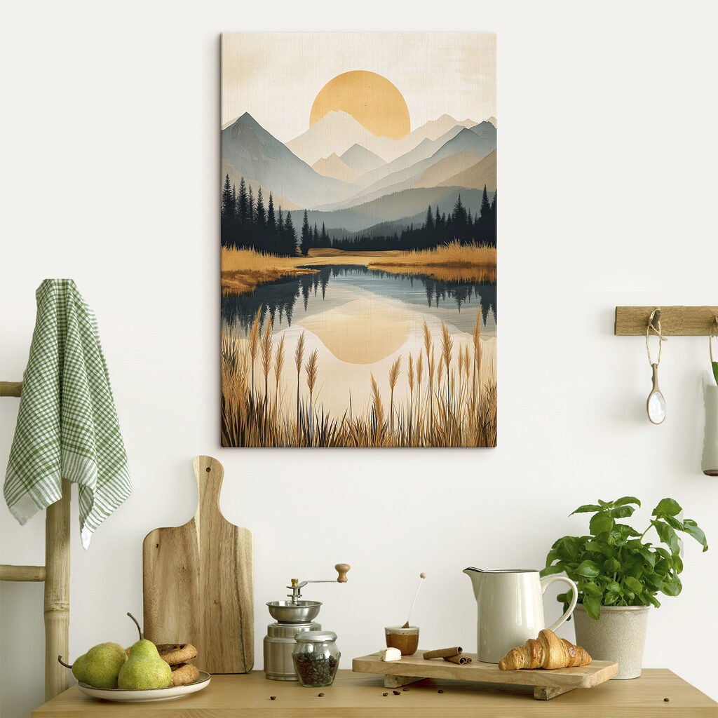 Sol dourado sobre lago — interior 2
