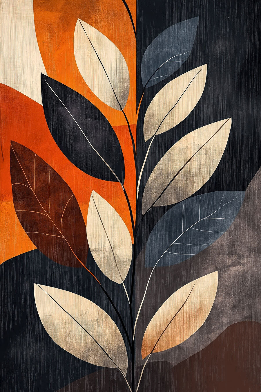 Ramo branco sobre ferrugem — design completo