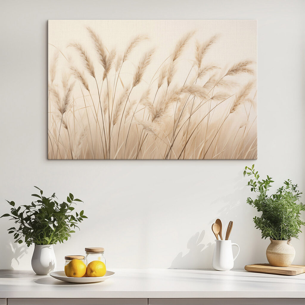 Gramíneas plumosas em areia — interior 2