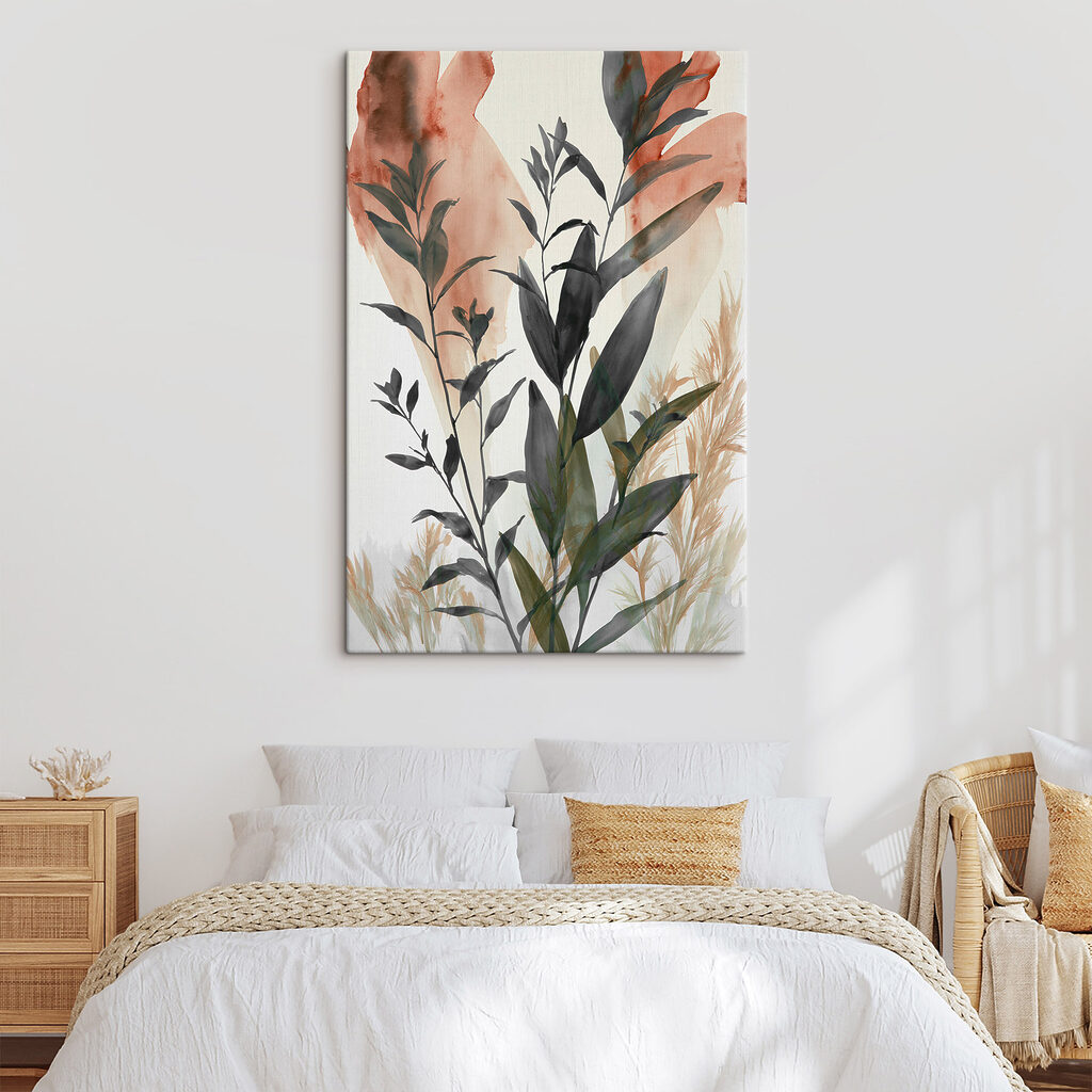 Folhas escuras em rosa — interior 2