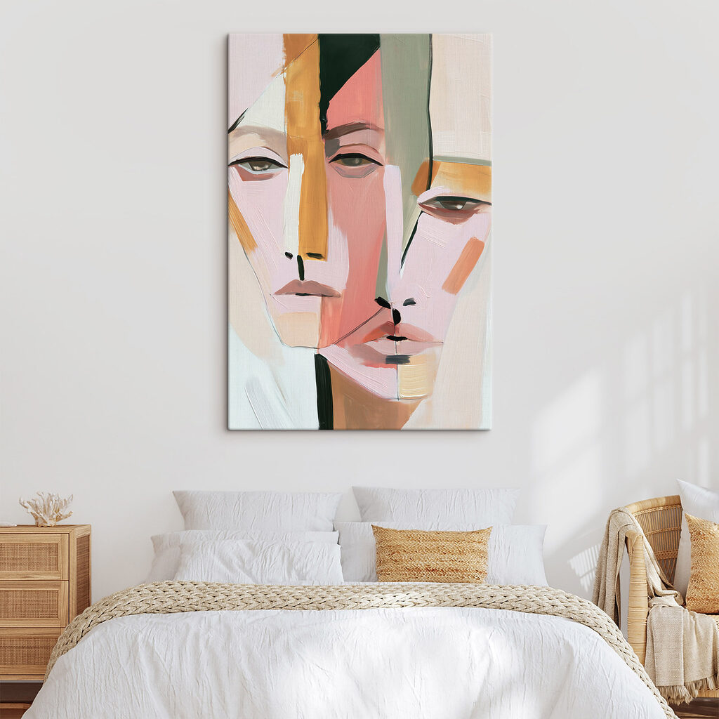 Rosto em tons pastel — interior 2